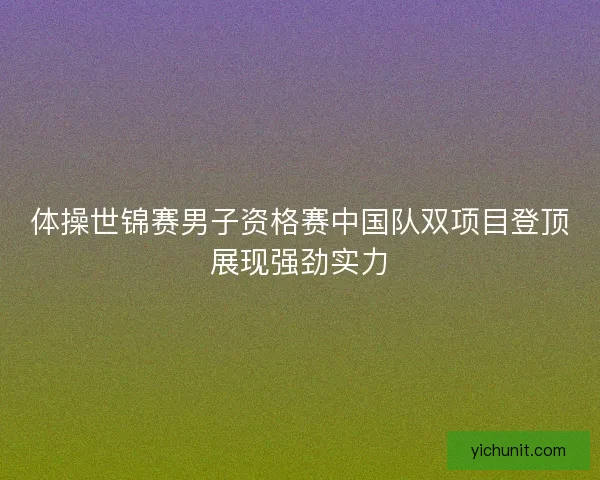 体操世锦赛男子资格赛中国队双项目登顶展现强劲实力